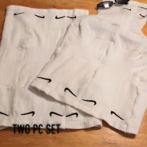 White Nike socks turned into a two piece set size medium to extra large.
